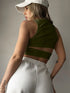 'Ulani' Cutout Round Neck Tank Top - Celes Fashion